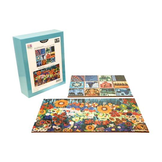 Wooden Jigsaw Puzzle Set - Elephant & Sprung: 406 Pcs By Areyougame. com in Coral | 10" x 8" x 2.5" | Michaels®